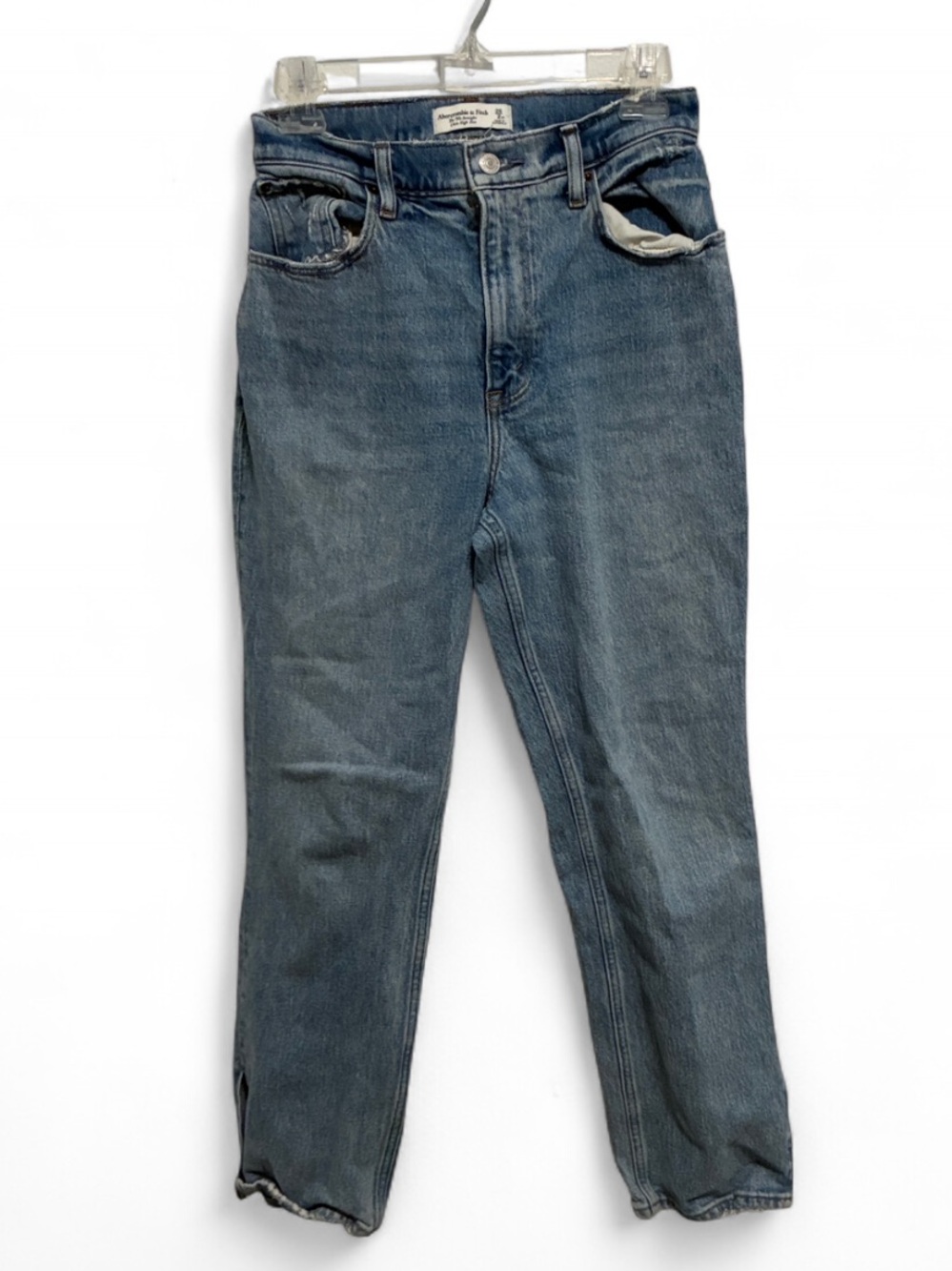 Abercrombie & Fitch Curve Love 90s Straight Ultra High Rise Blue Jeans